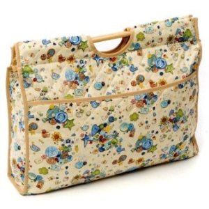 Beige with Button Print Craft Bag