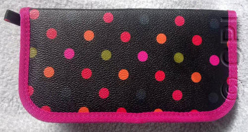 Pink Edging with Colourful Dots Crochet Hook Case