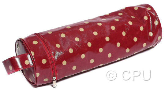 Red with White Spots PVC Yarn & Needle Holder 
