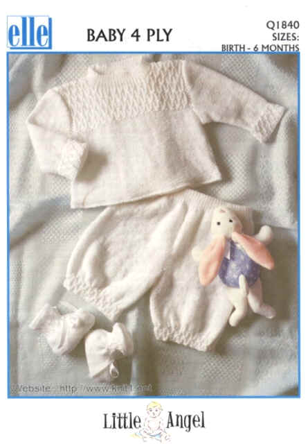 baby wrap around jacket, trousers, bootees