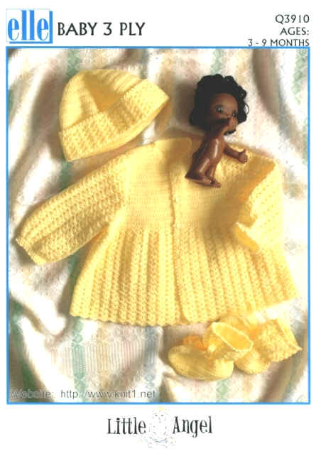 babies matinee set including hat and booties