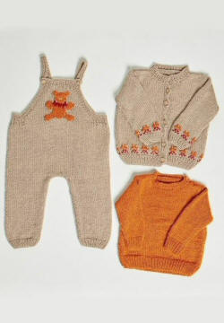 Jacket, Sweater, Pants with Teddy Motif
