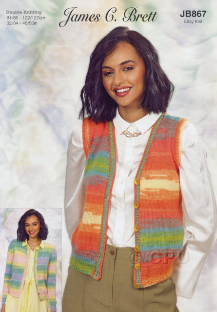Ladies Knitted Waistcoat with a small picture of the Ladies Cardigan