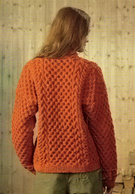 Back of Knitted Ladies Cardigan using shade DAT50