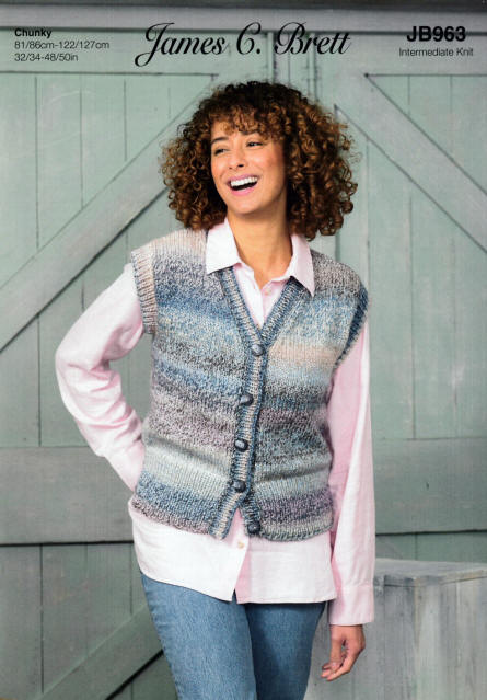 Ladies knitted Waistcoat in shade MC123