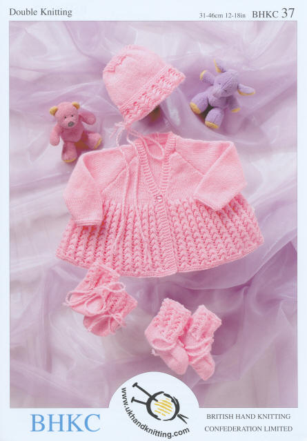 Baby Matinee Coat, Hat, Bootees and Mittens