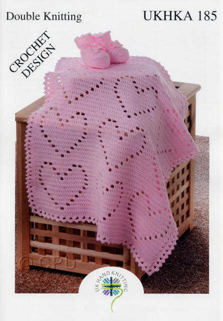 Crochet Heart Blanket and Bootees