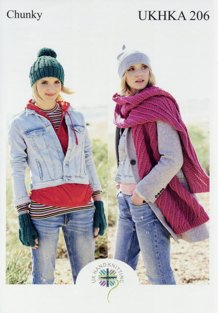 Knitted Hat, Fingerless Gloves and Scarf