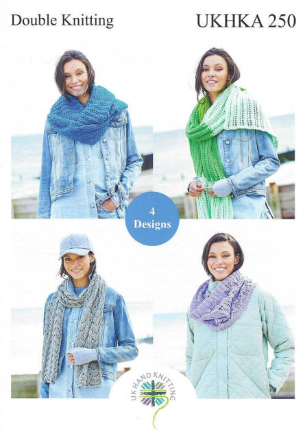 Ladies Shawl, Scarf, Textured Stripes Snood and Lace Snood