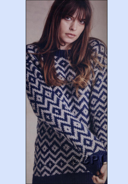 Knitted Ladies Sweater - Colours shown are Midnight (5513) and Mist (5523)