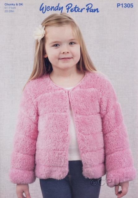 Knitted Faux Fur Jacket in Kiss (3433) and Rose (381)